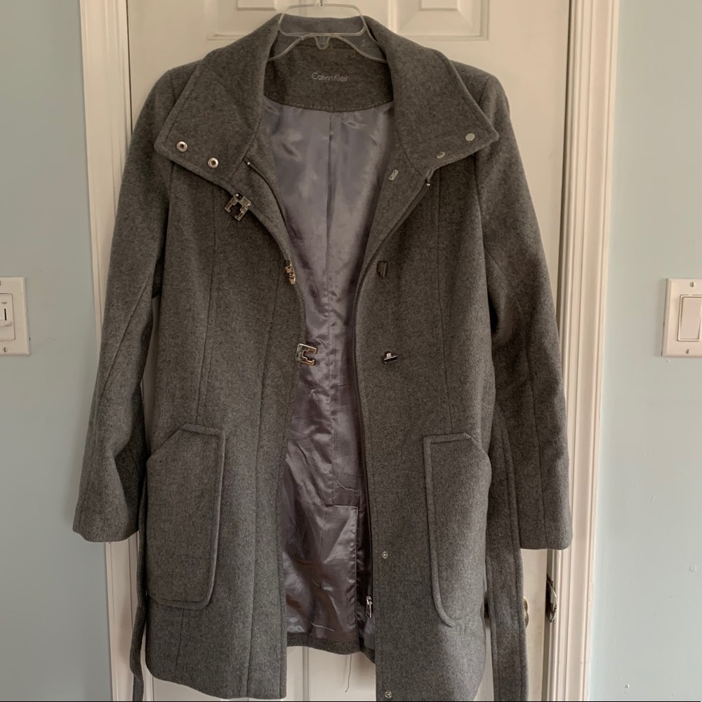 Calvin Klein Wool Belted Coat